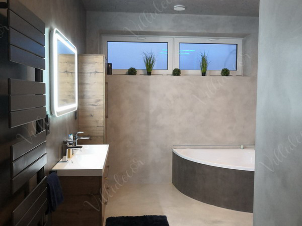 Realizace stěrky Topciment - kopelna a podlahy - Villidecor.cz